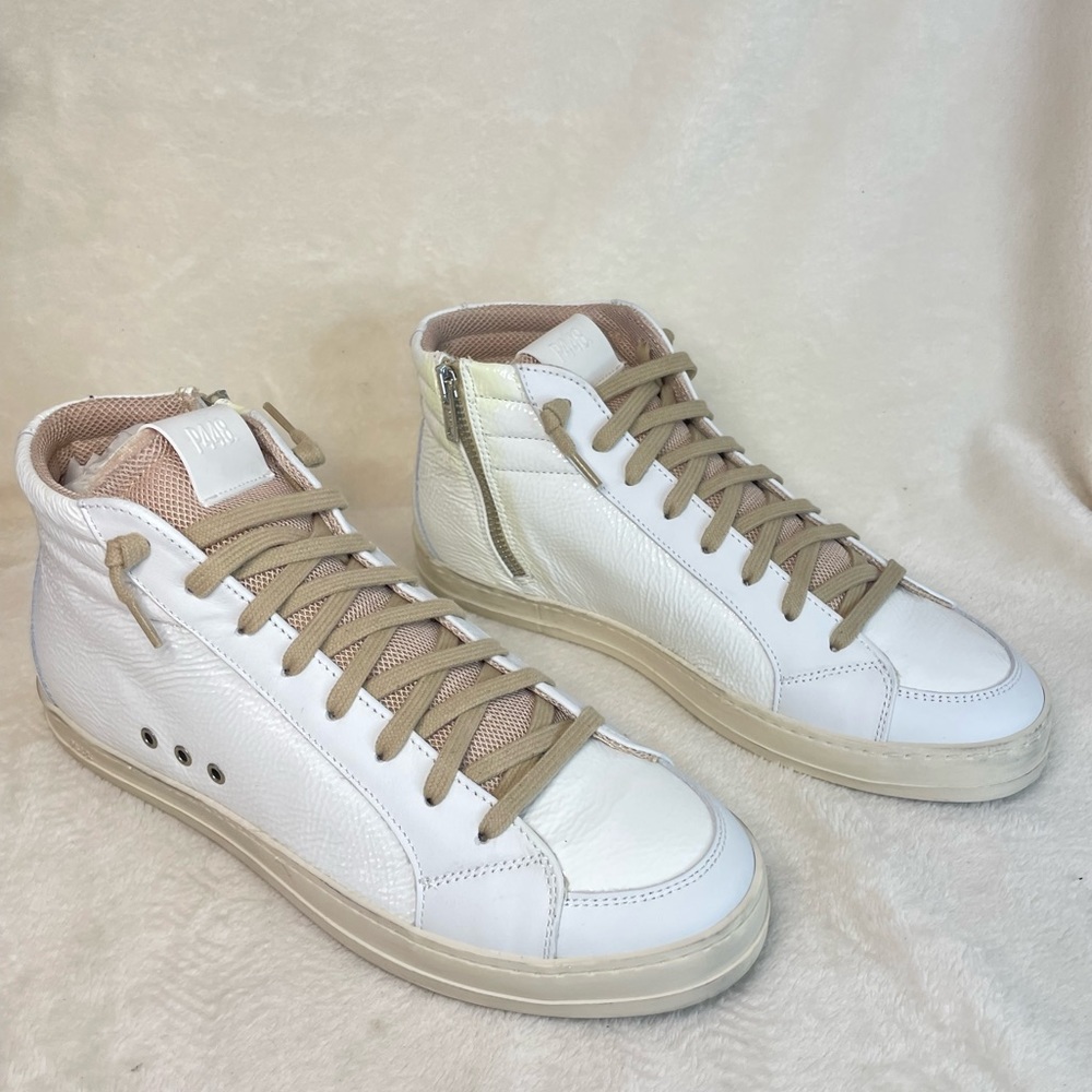 P448 Skate Mid Top Medusa Sneakers Distressed Side Zippers EU 41 (10.5-11) E 543 - Picture 7 of 14